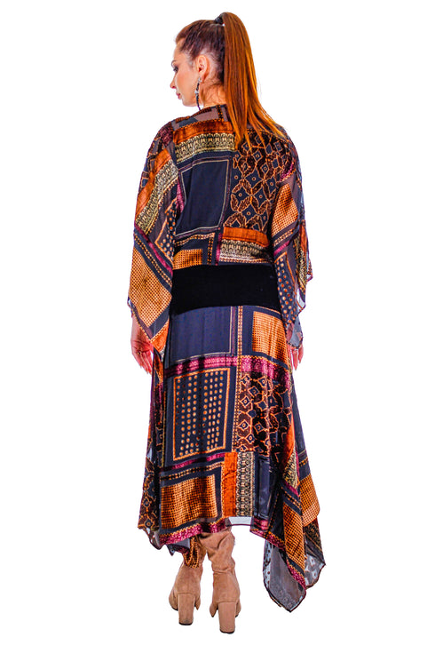 Rochie multicolora catifea